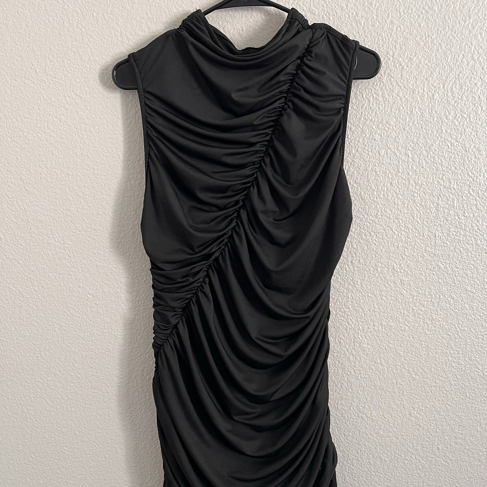 2XL Dress Maxi High low Ruffled Draped Ruche Asymmetrical Whimsigoth Stretch - Picture 5 of 11